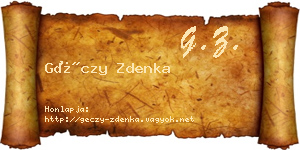 Géczy Zdenka névjegykártya